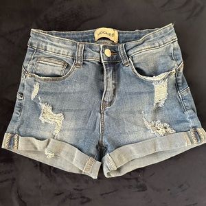 Very stretchy denim shorts size 0